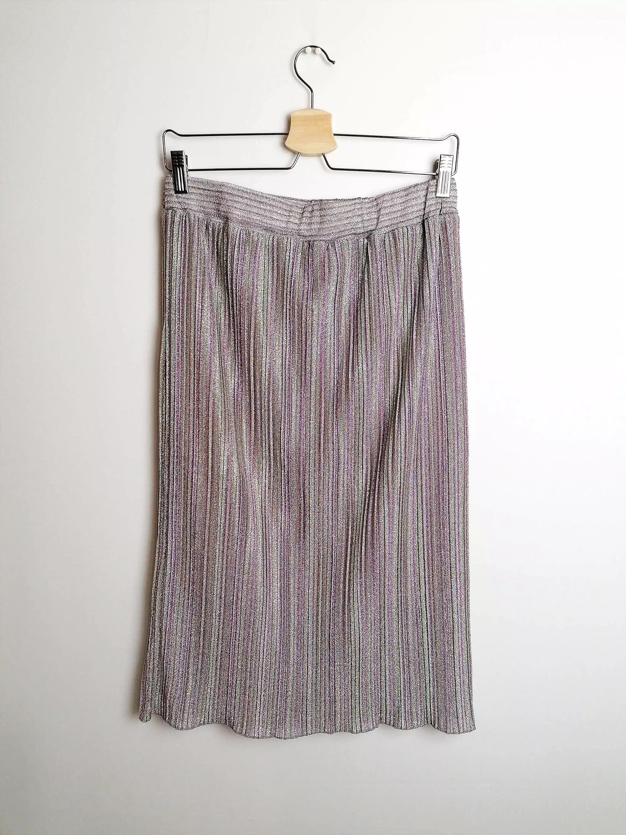 90's Y2K DIXIE Accordion Pleats Lurex Skirt - size S