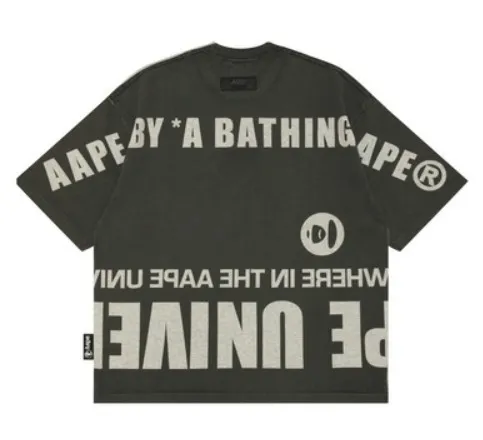 A BATHING APE  |Crew Neck Street Style Cotton Short Sleeves Oversized Logo