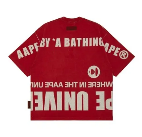 A BATHING APE  |Crew Neck Street Style Cotton Short Sleeves Oversized Logo