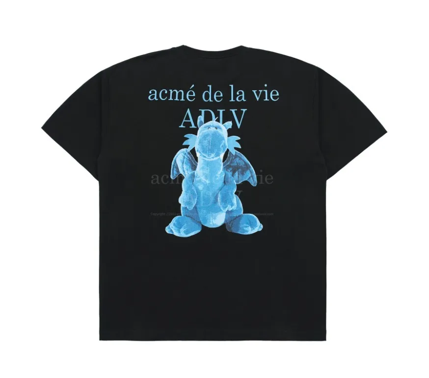 acme de la vie  |Plain Cotton Short Sleeves Oversized T-Shirts