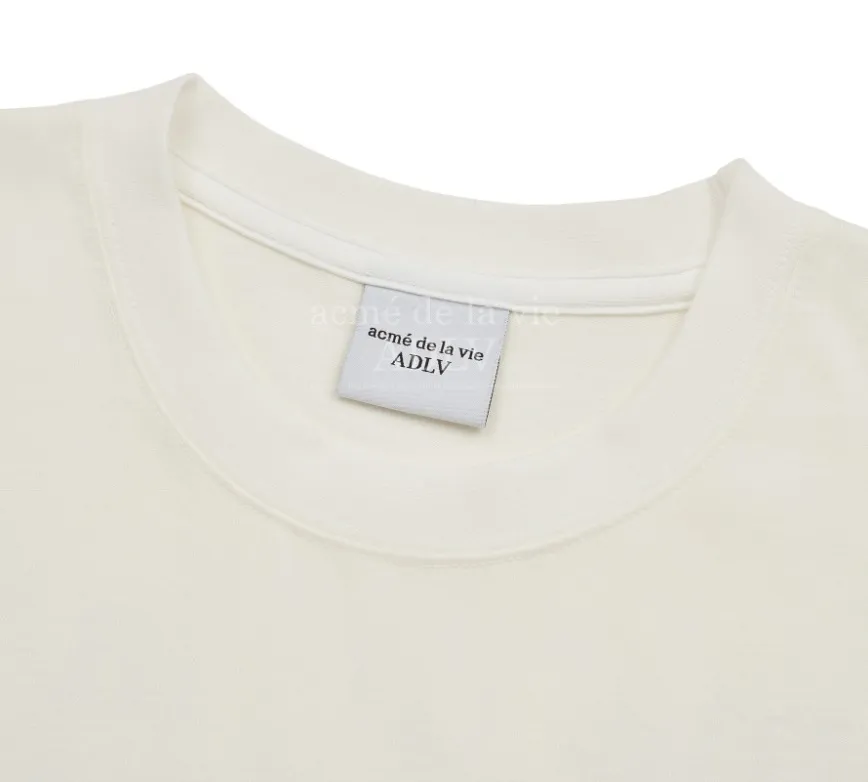 acme de la vie  |Plain Cotton Short Sleeves Oversized T-Shirts