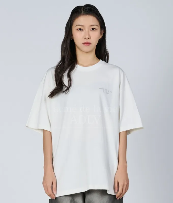 acme de la vie  |Plain Cotton Short Sleeves Oversized T-Shirts