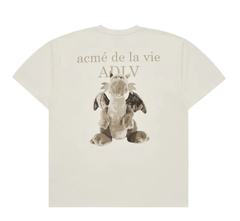 acme de la vie  |Plain Cotton Short Sleeves Oversized T-Shirts