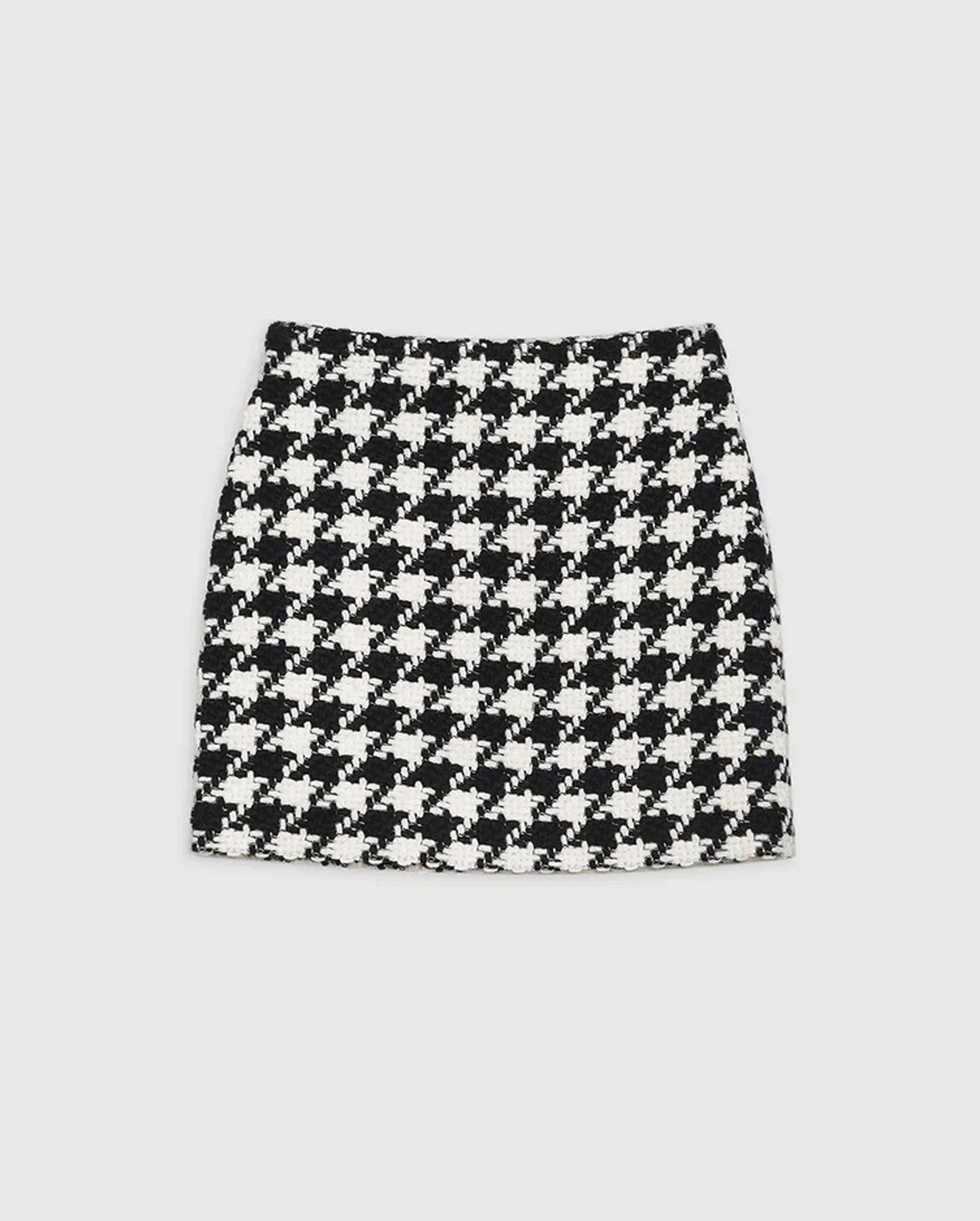 ADA SKIRT / BLACK AND WHITE HOUNDSTOOTH