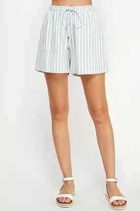 AE Striped Linen Tie Shorts