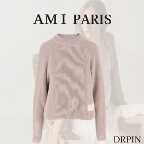 AMI PARIS  |Casual Style Wool Long Sleeves Plain Oversized Formal Style