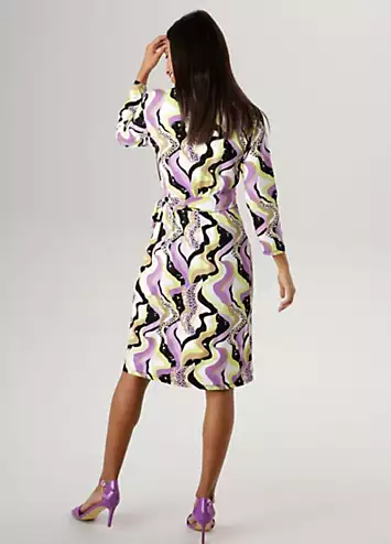 Aniston Printed Side Tie Jersey Party Dress | Grattan