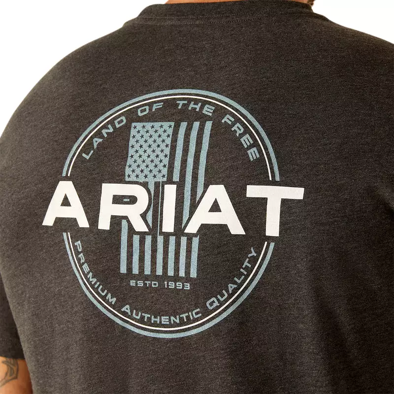 'Ariat' Men's Ariat 'Roundabout' T-Shirt - Charcoal Heather