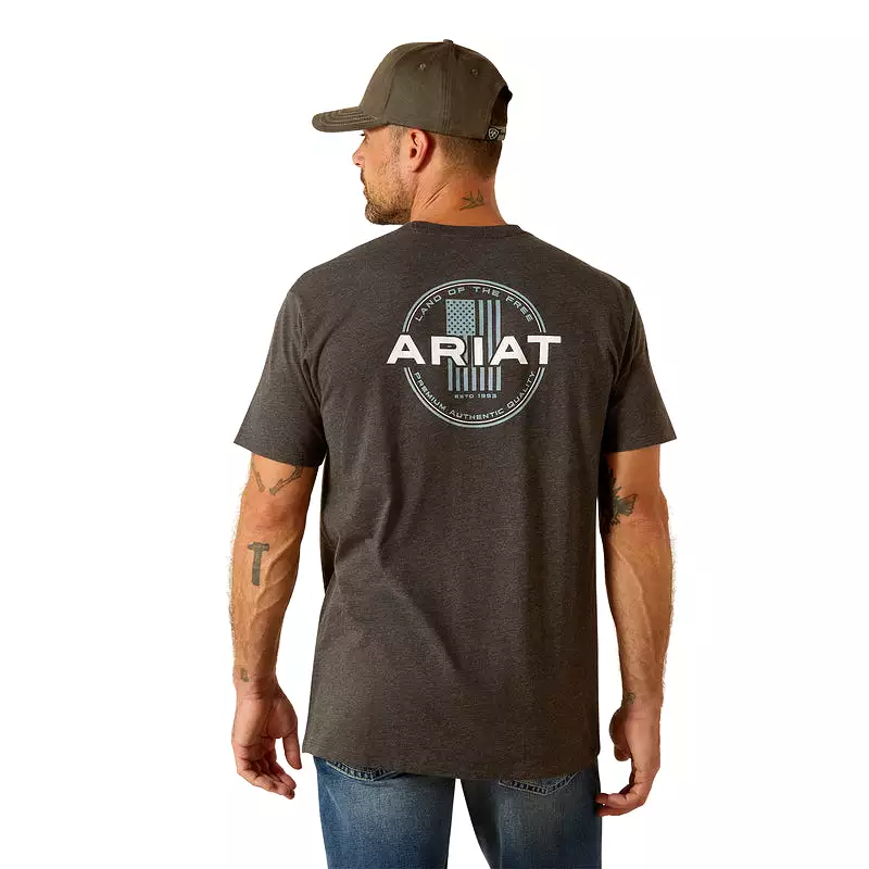 'Ariat' Men's Ariat 'Roundabout' T-Shirt - Charcoal Heather