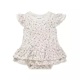 Aster & Oak Winter Floral Dress Onesie