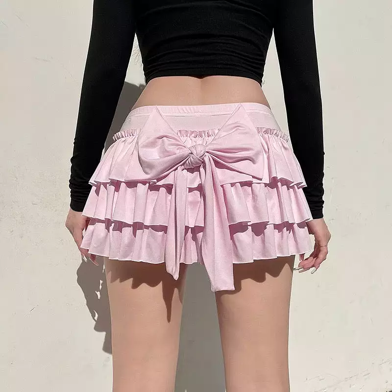 Baby Pink bow high waist cake skirt BY11000