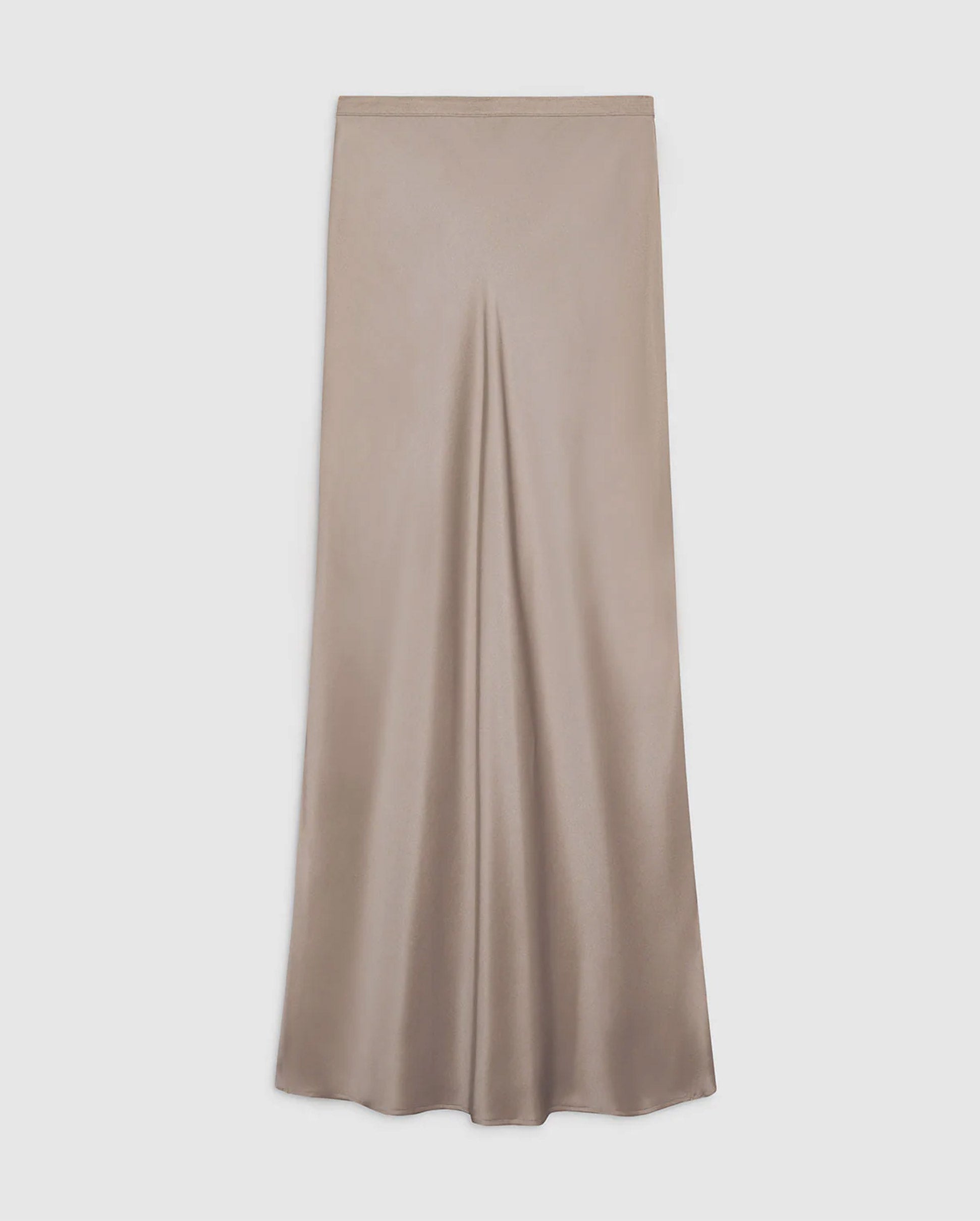 BAR SILK MAXI SKIRT / TAUPE