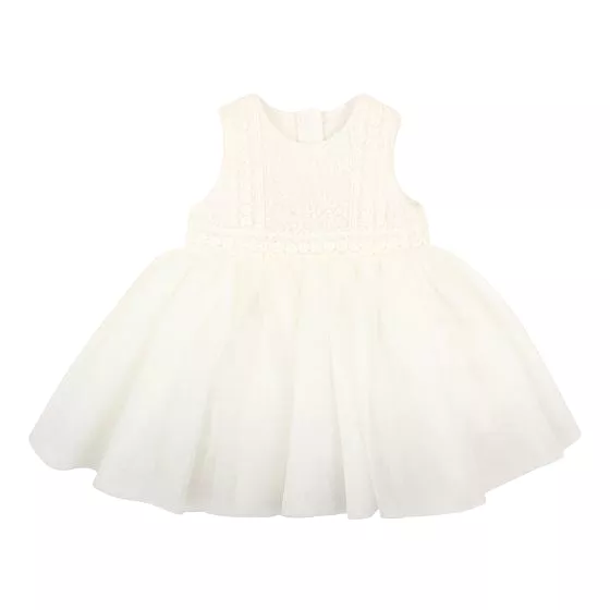 Bebe Embroidered Organza Dress - Ivory