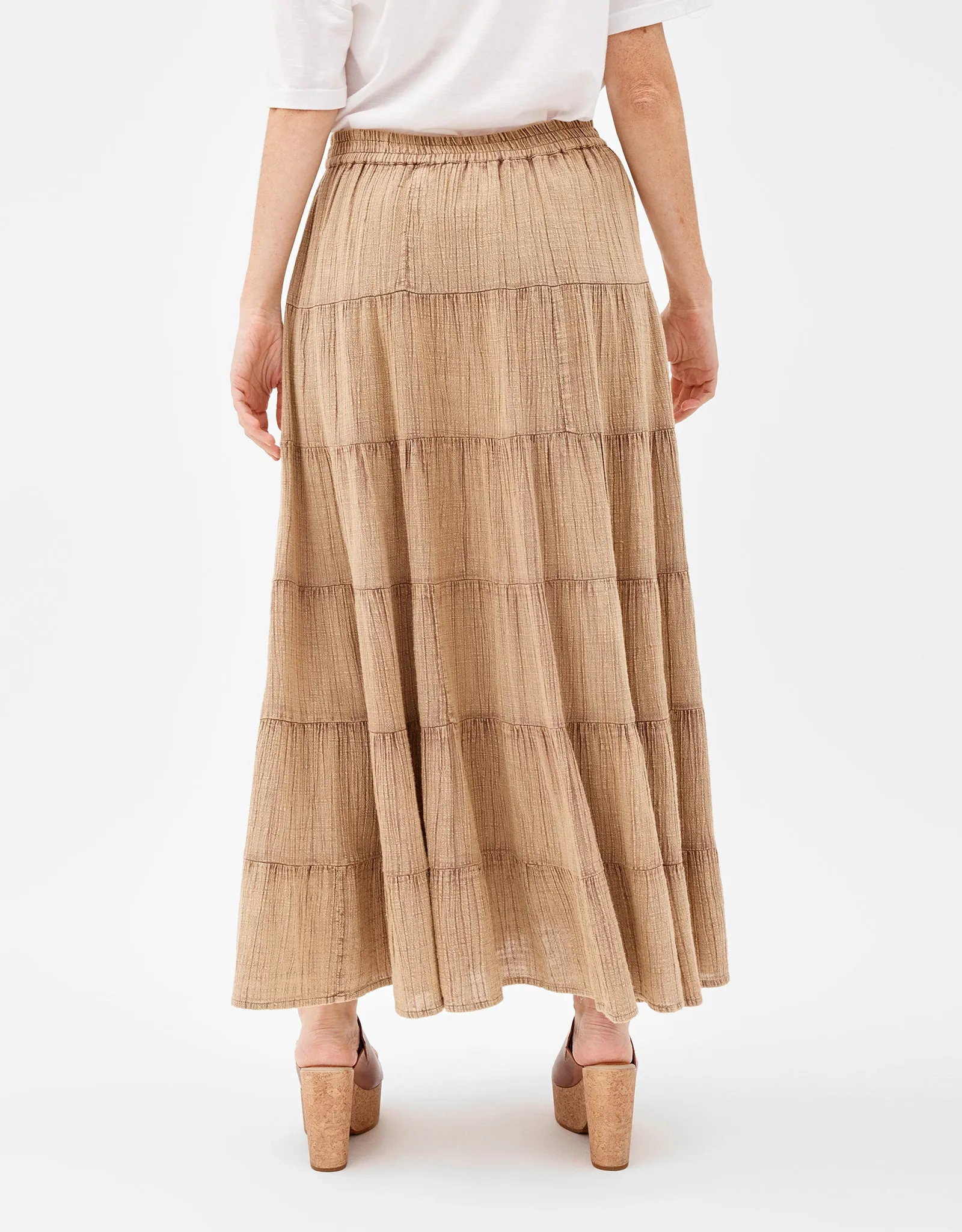 Beige Long Flowing Skirt - Cacaos