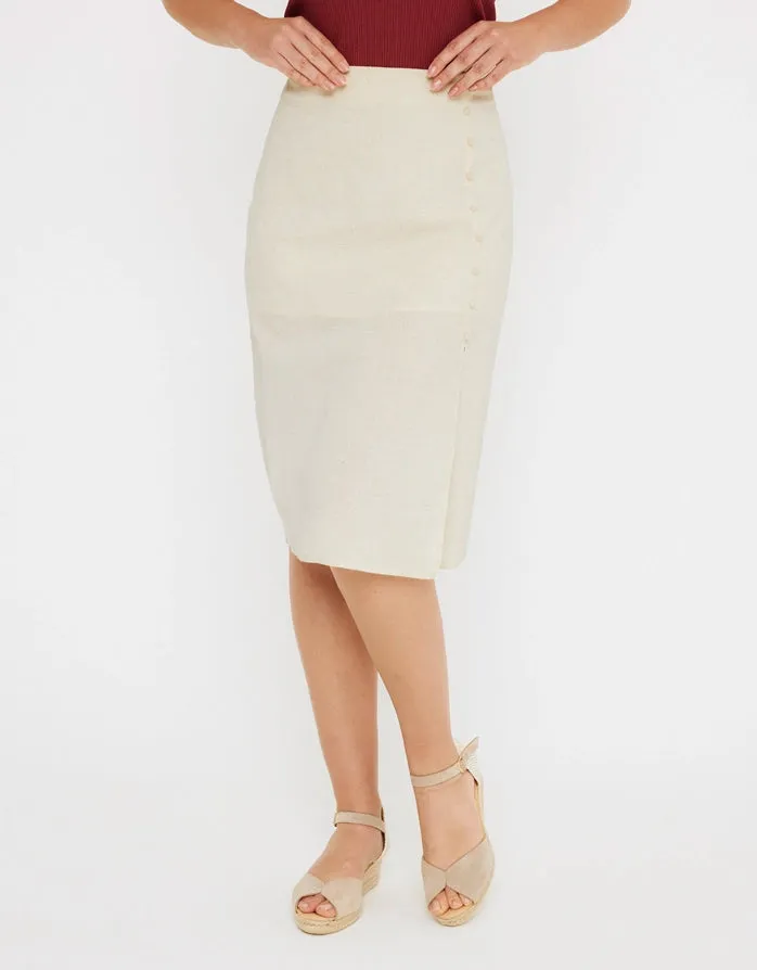 Beige Midi Skirt - Closu