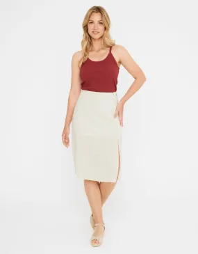 Beige Midi Skirt - Closu