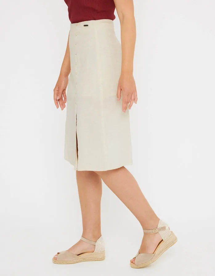 Beige Midi Skirt - Closu