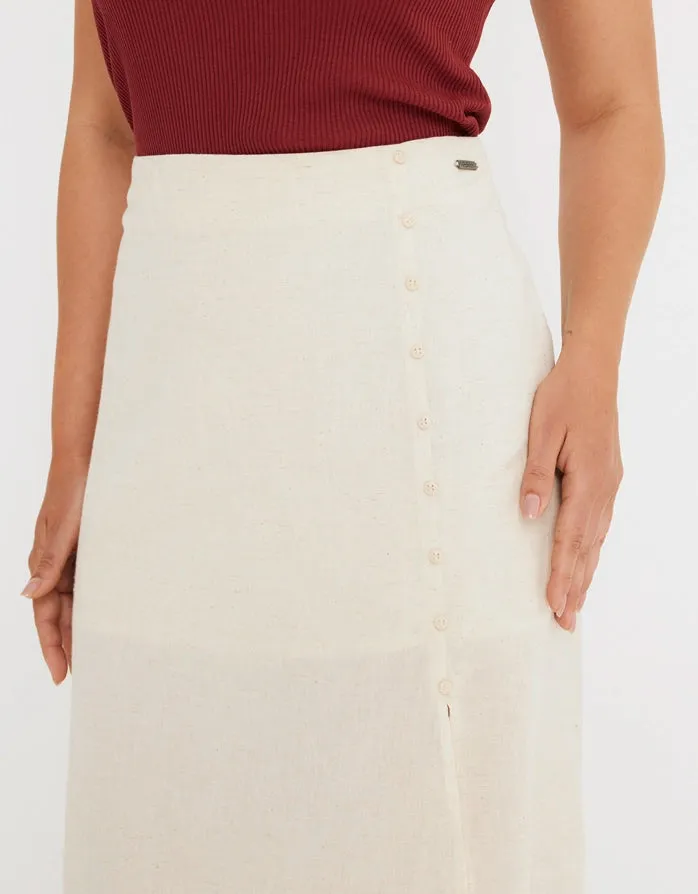 Beige Midi Skirt - Closu