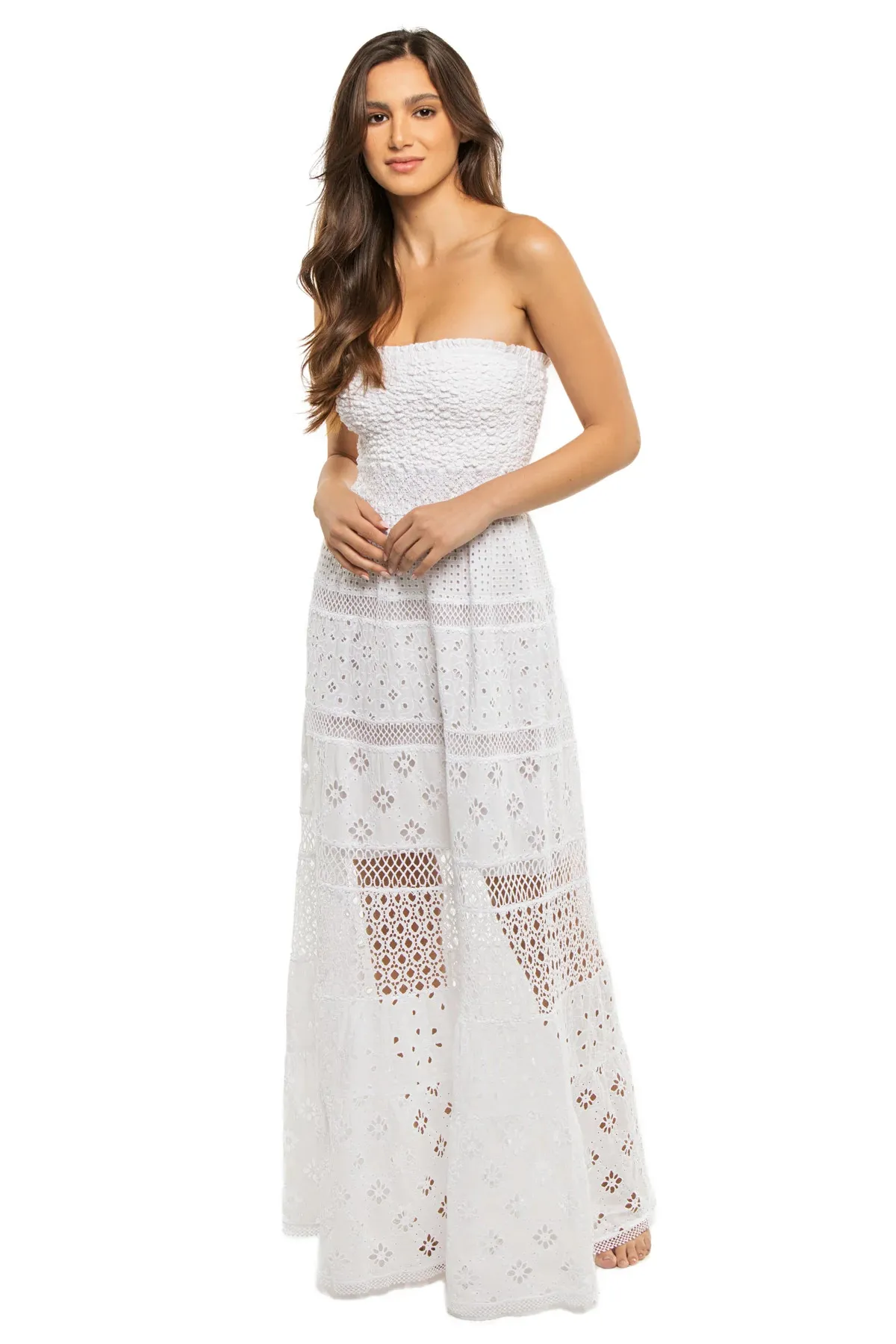 Belem Embroidered Strapless Maxi Dress