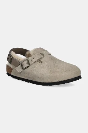 Birkenstock suede slippers Tokio women's beige color 1028349