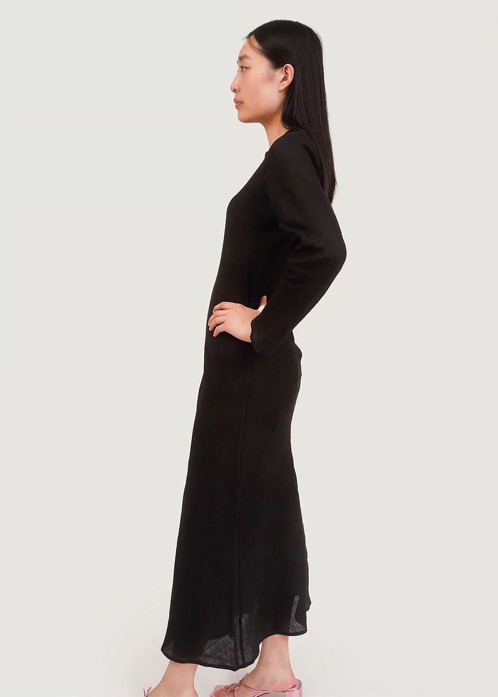 Black Dydine Longsleeve Dress