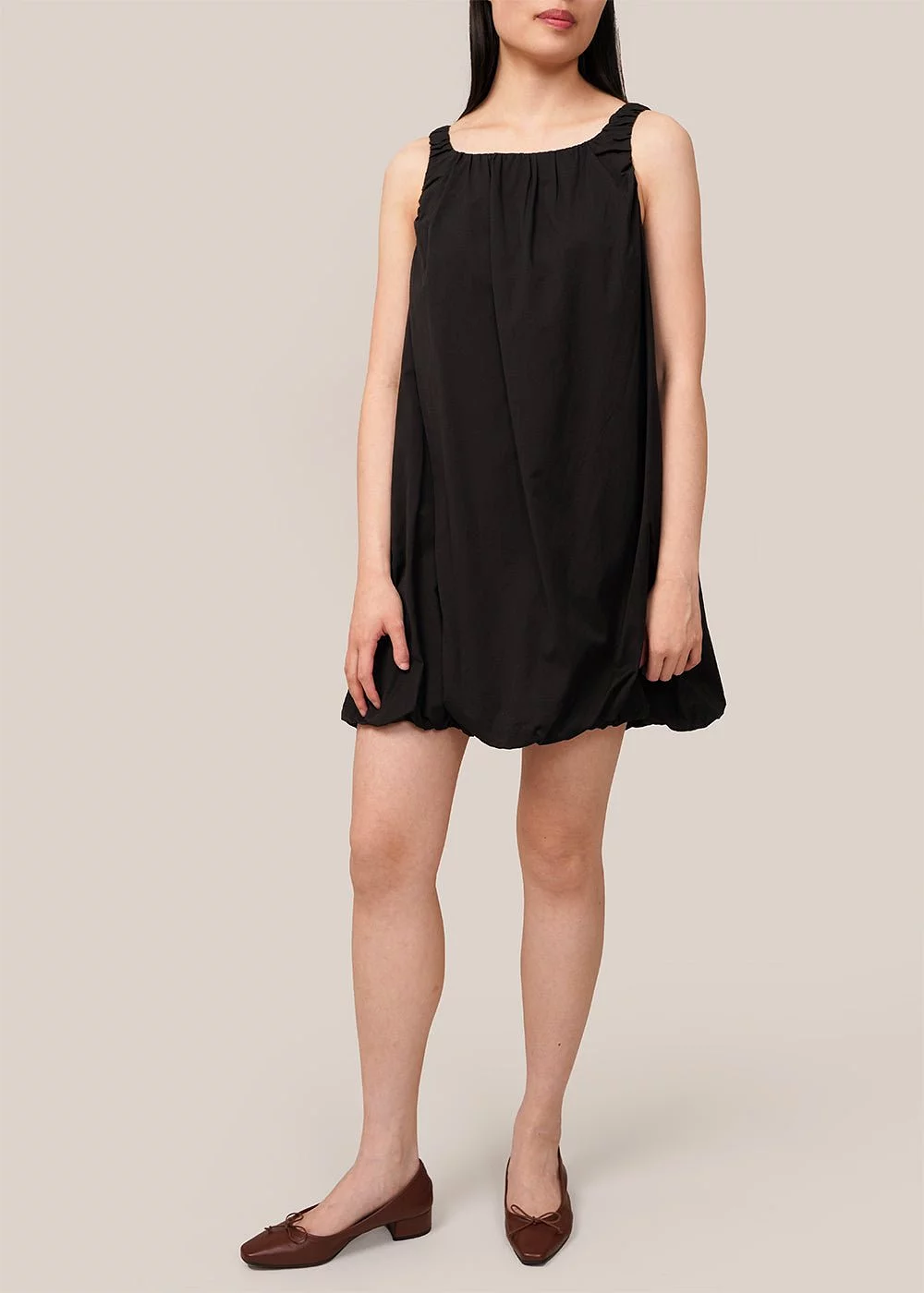 Black Sheer Volume Mini Dress