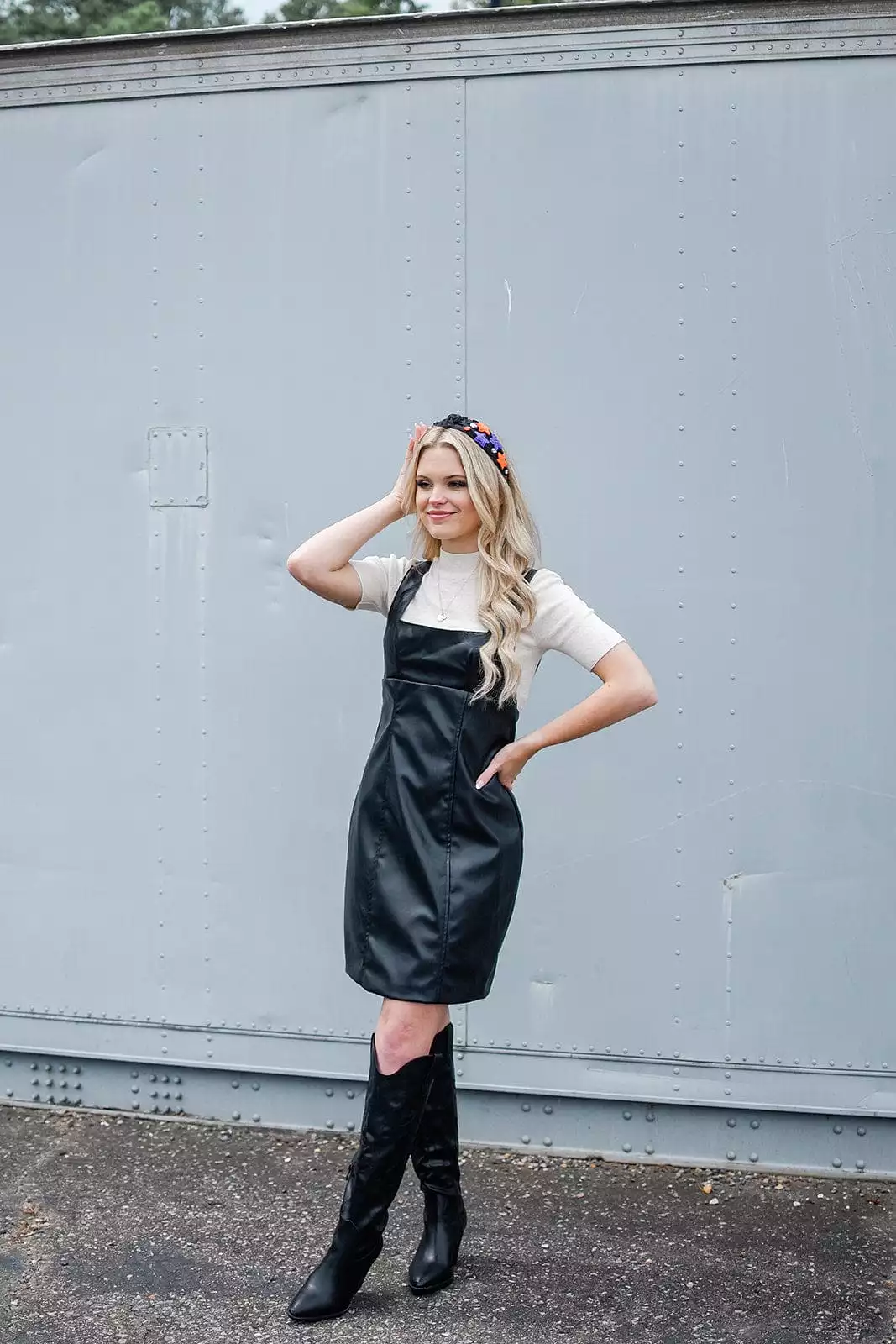 Black Vegan Leather Mini Dress