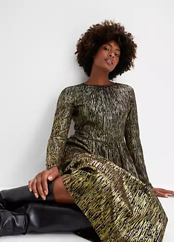 bonprix Gold Sparkle Party Dress | Grattan