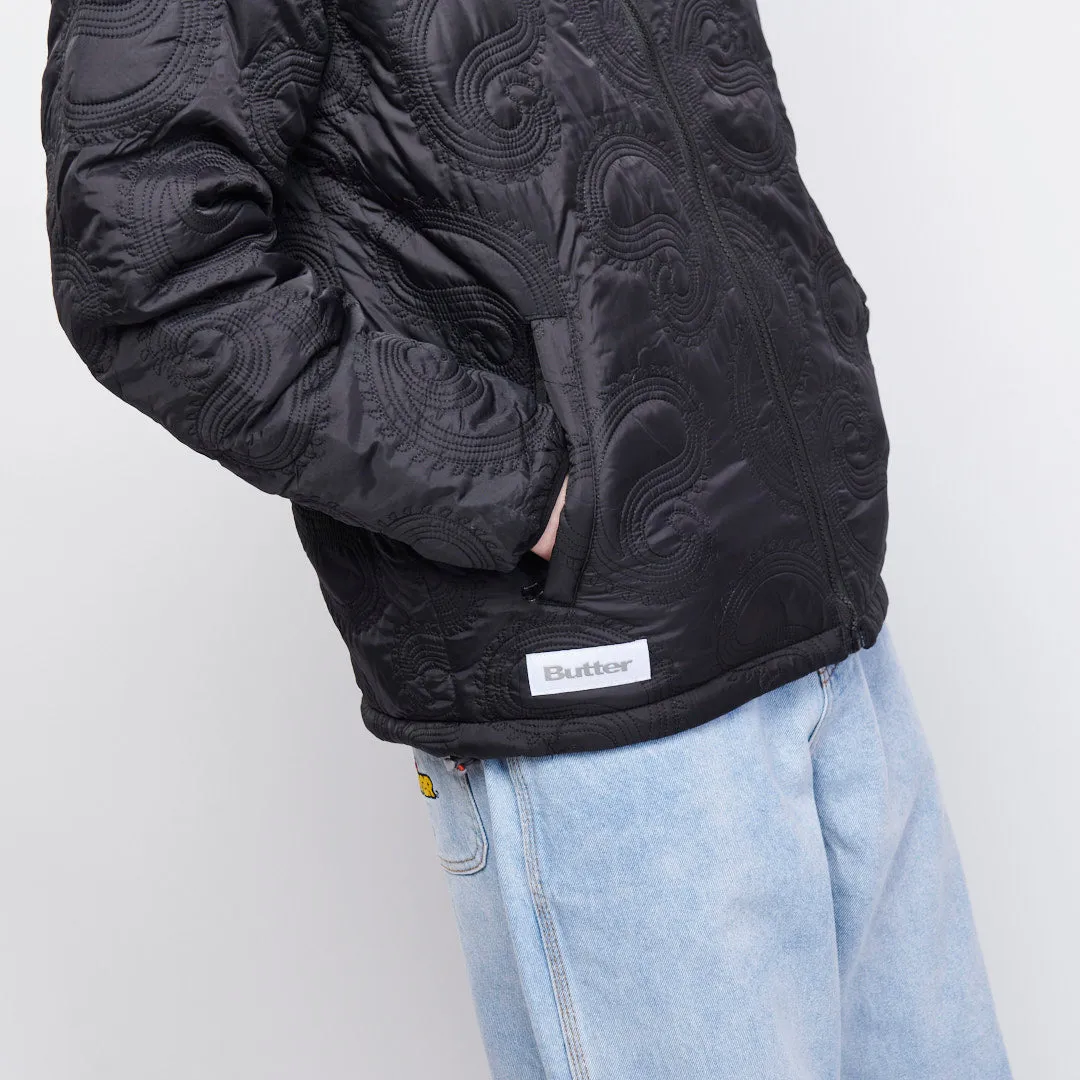 Butter Goods - Paisley Reversible Puffer Jacket (Black)