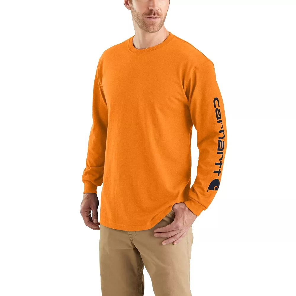 'Carhartt' Men's Heavyweight Sleeve Logo T-Shirt - Marmalade Heather