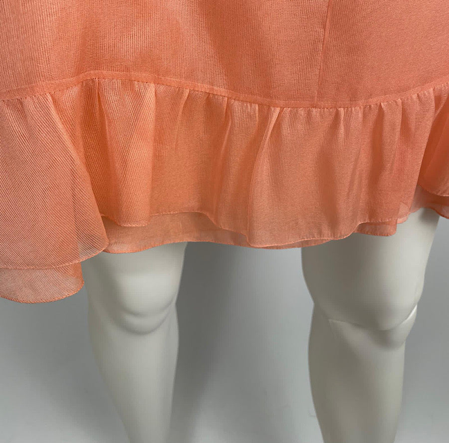 Chanel 07P 2007 Spring Peach Silk mini Dress FR 40