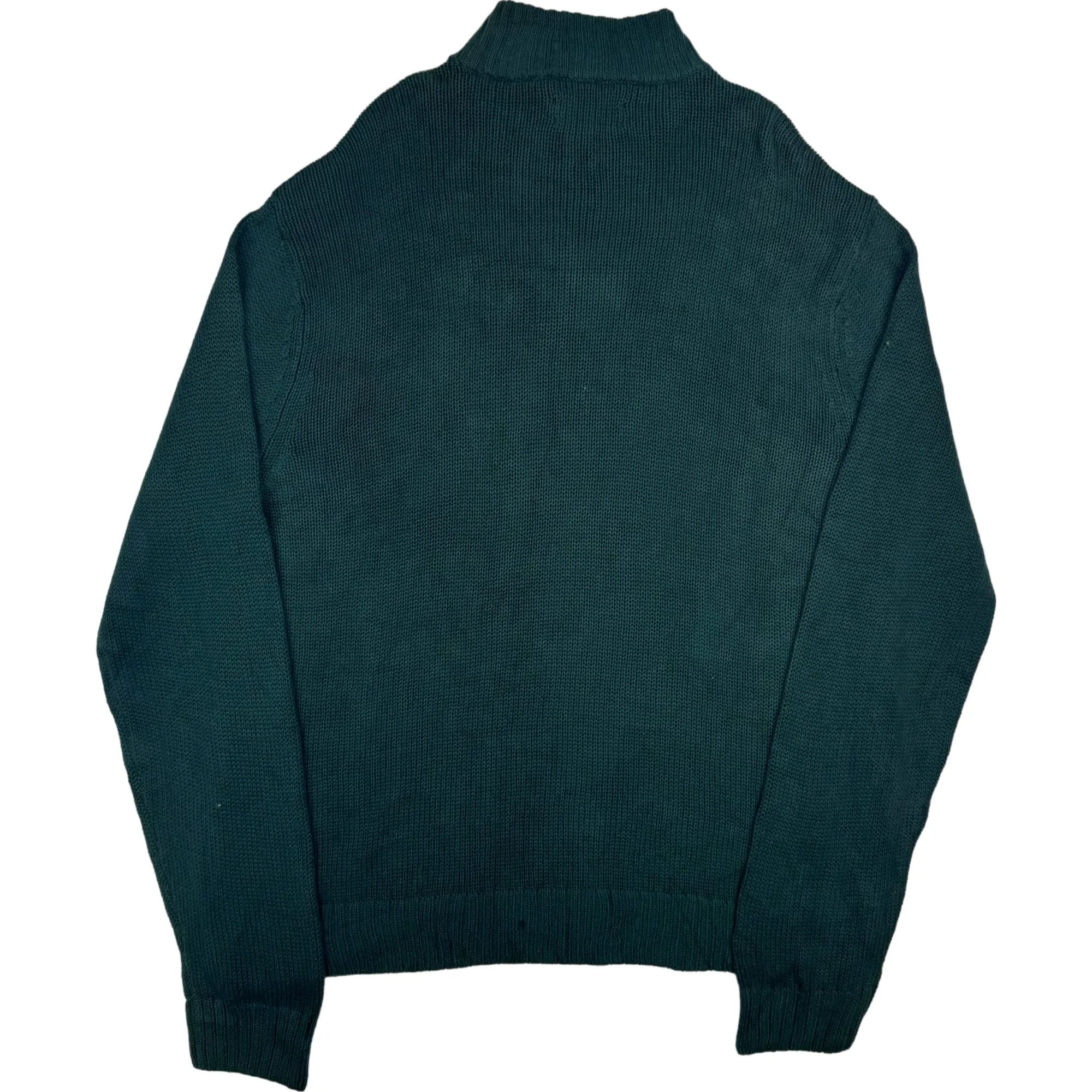 Chaps Quarter-Zip Knit Sweater Green