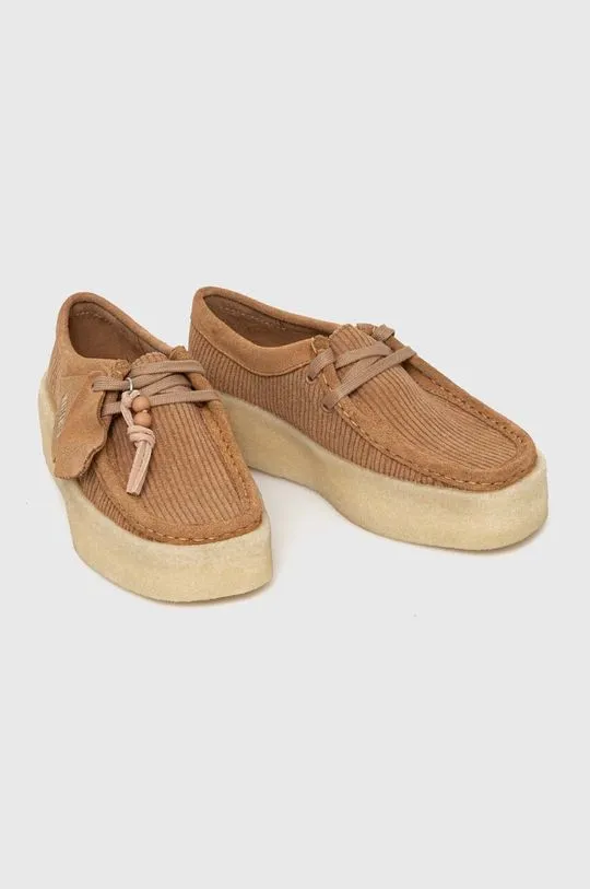 Clarks loafers Wallabee Cup women's beige color 26174006