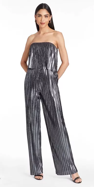 Collina Metallic Strapless Jumpsuit