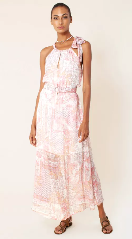 Coral Print Esme Maxi Dress