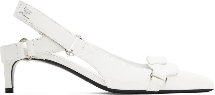 Courrèges White Racer Slingback Heels