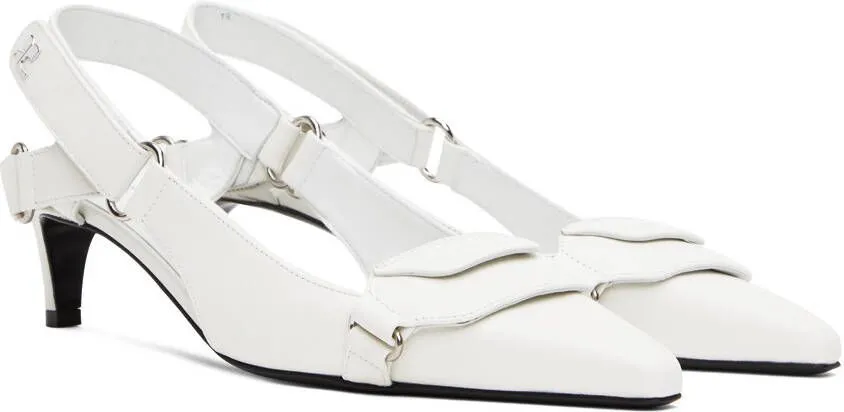 Courrèges White Racer Slingback Heels