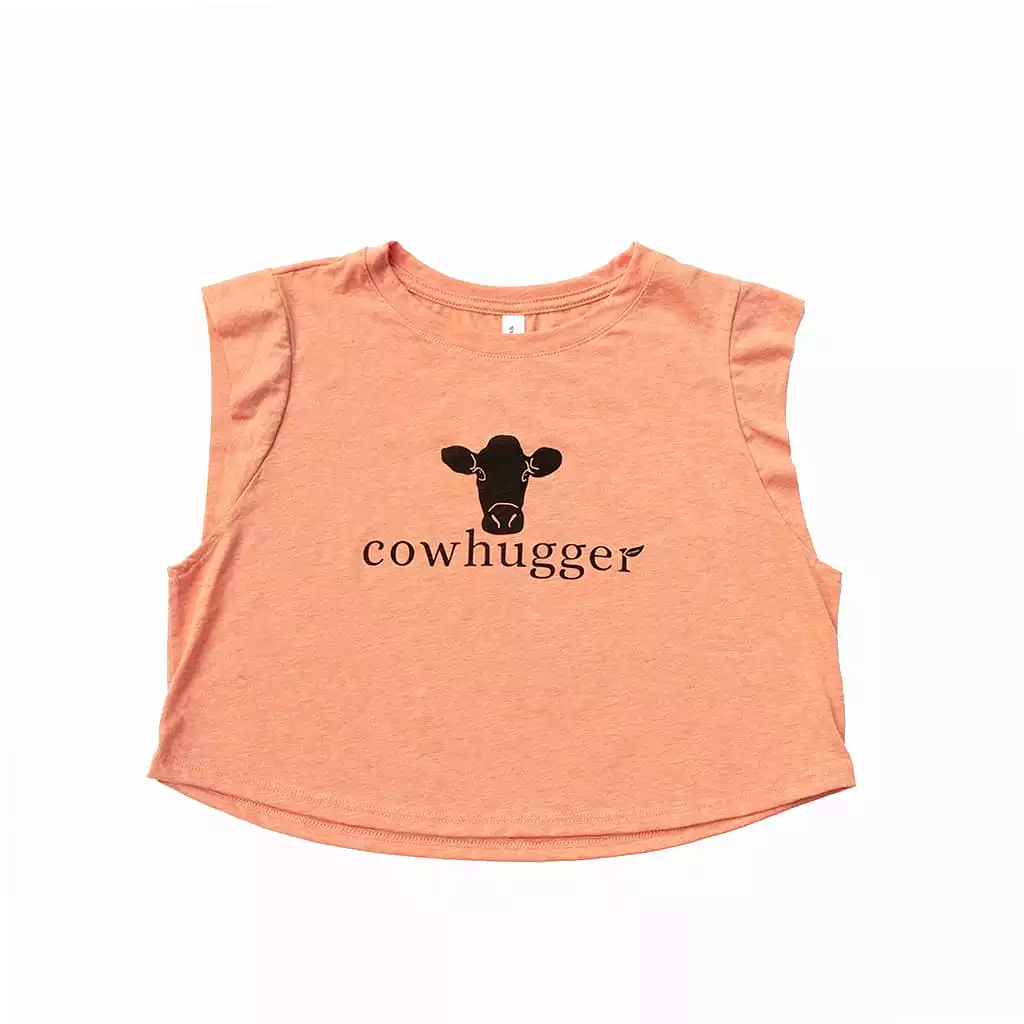 Cowhugger Women's Crop Tee - Black or Sunset