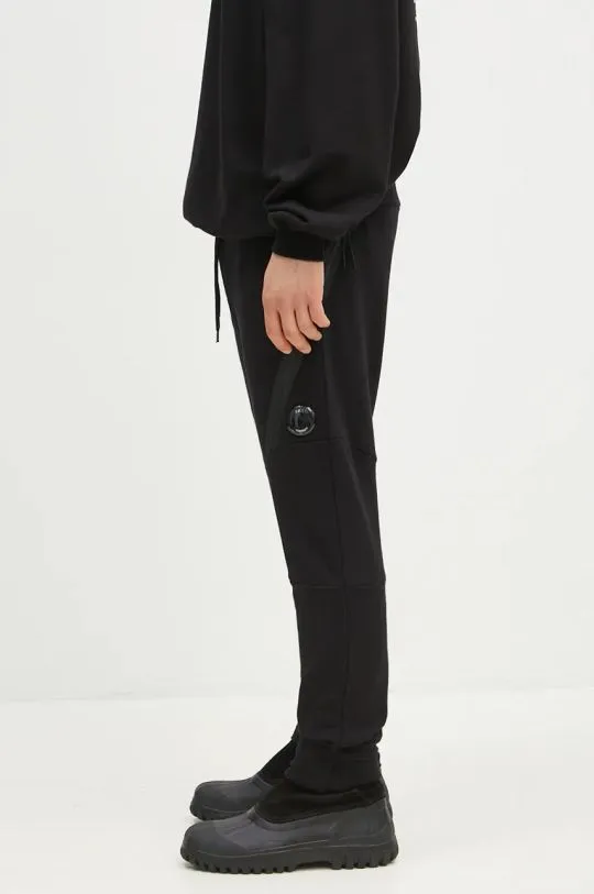 C.P. Company cotton joggers Diagonal Raised Fleece Lens Sweatpants black color smooth 17CMSP084A005086W