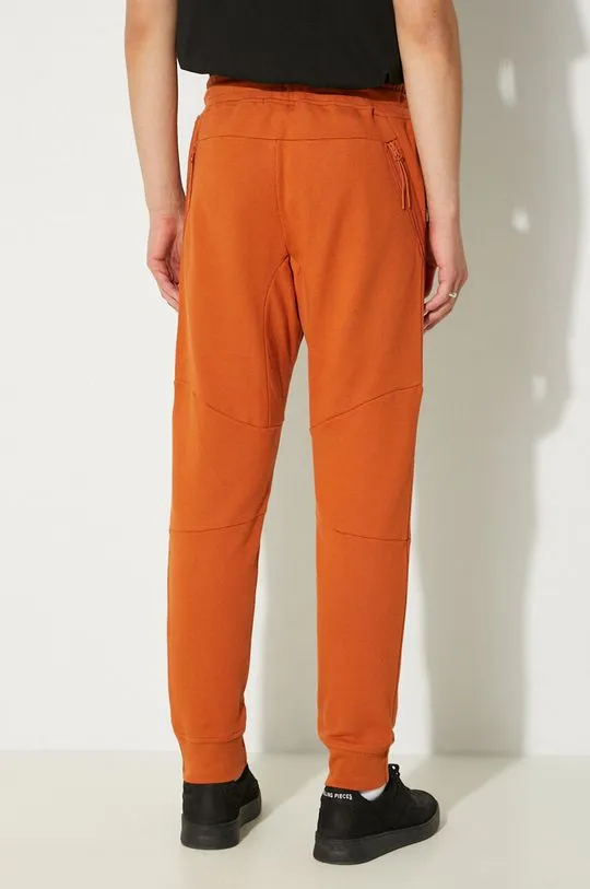 C.P. Company cotton joggers Diagonal Raised Fleece Lens Sweatpants orange color smooth 17CMSP084A005086W