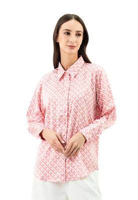 DAISY By VOIR Geometric Print Button Shirt