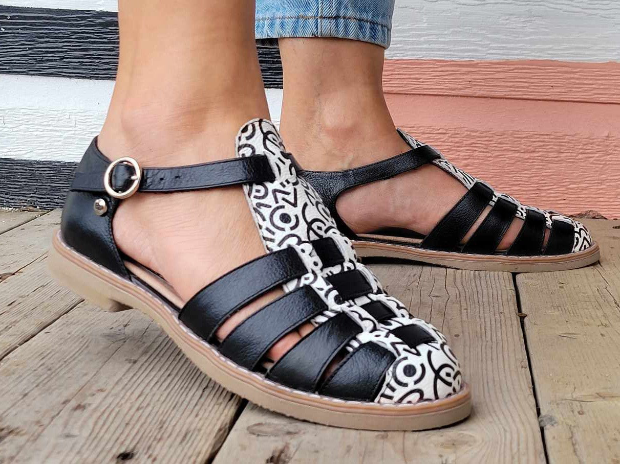 Fisherman Leather Caged Sandals