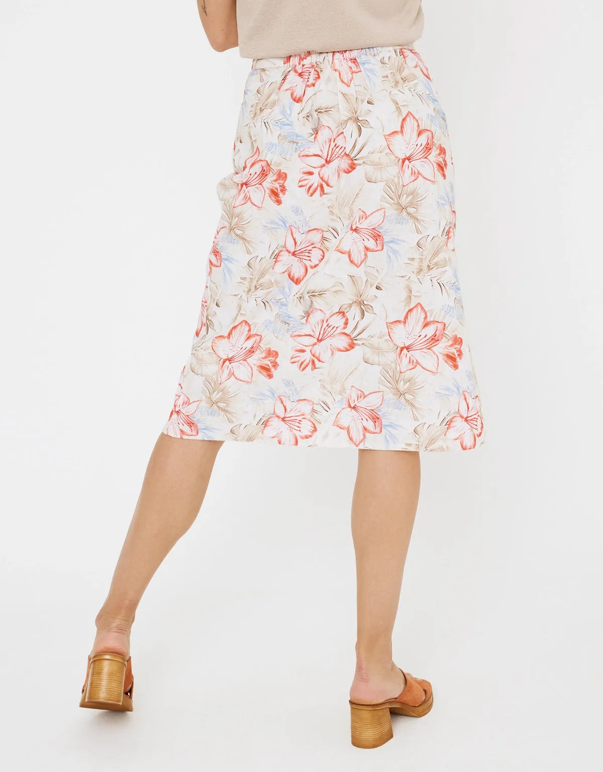 Floral Midi Skirt - Mitmi