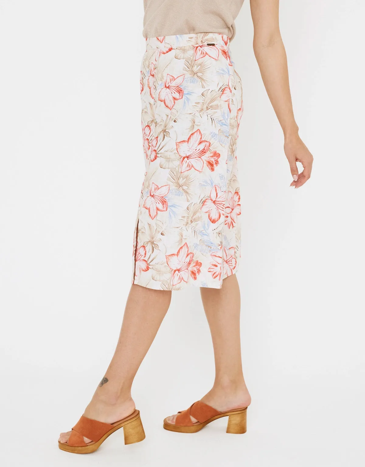 Floral Midi Skirt - Mitmi