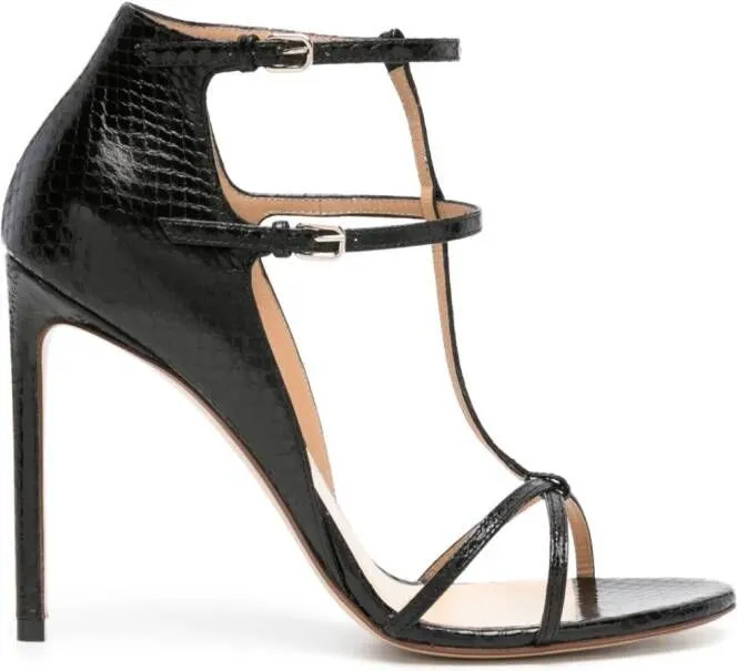 Francesco Russo 105mm snakeskin-effect sandals Black