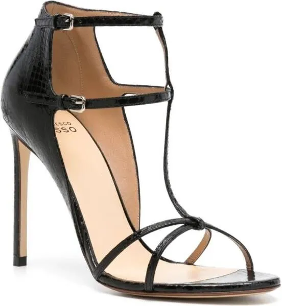 Francesco Russo 105mm snakeskin-effect sandals Black