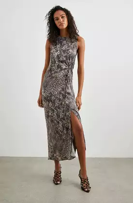 Gabriella Dress in Taupe Mixed Animal