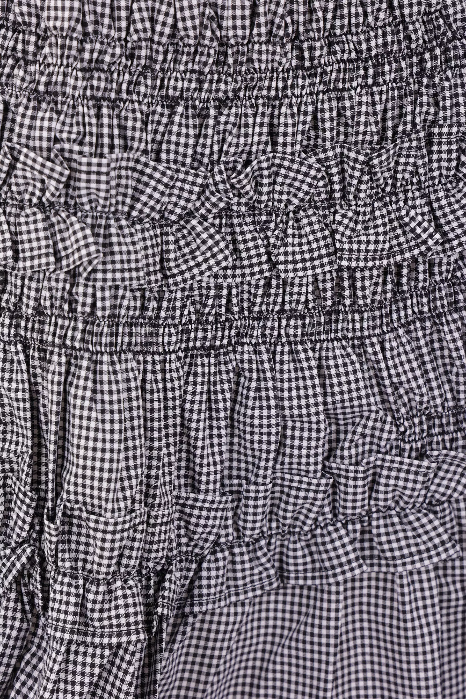 Giulia skirt in smocked and ruched Gingham cotton