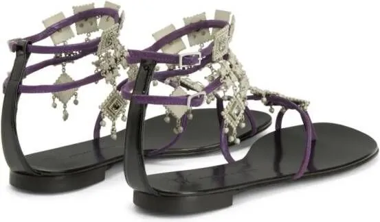 Giuseppe Zanotti Amira embellished suede sandals Purple