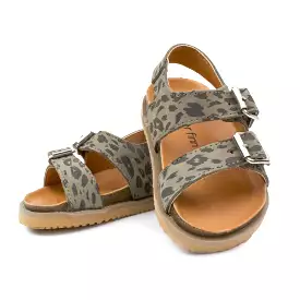 Grey Leopard - Buckle Sandal